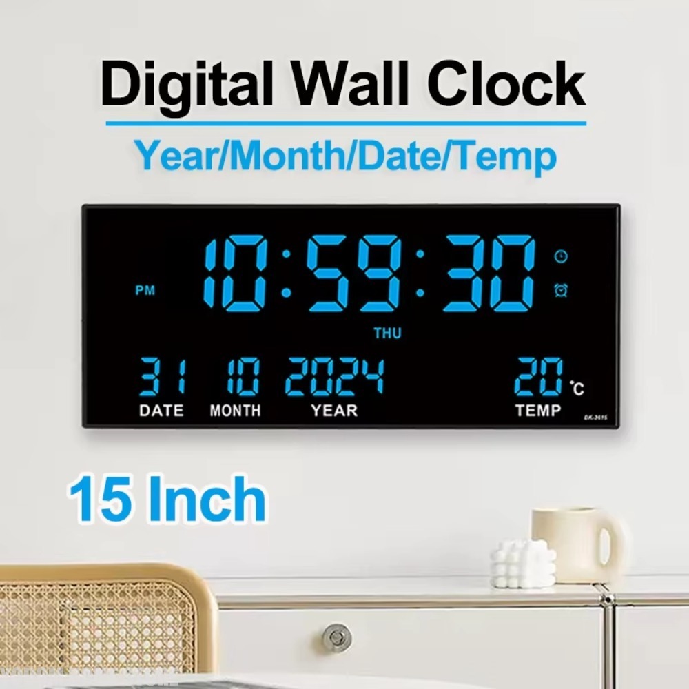 Modern Electronics Gadgets - Digital Large Wall Clock Alarm Temperature