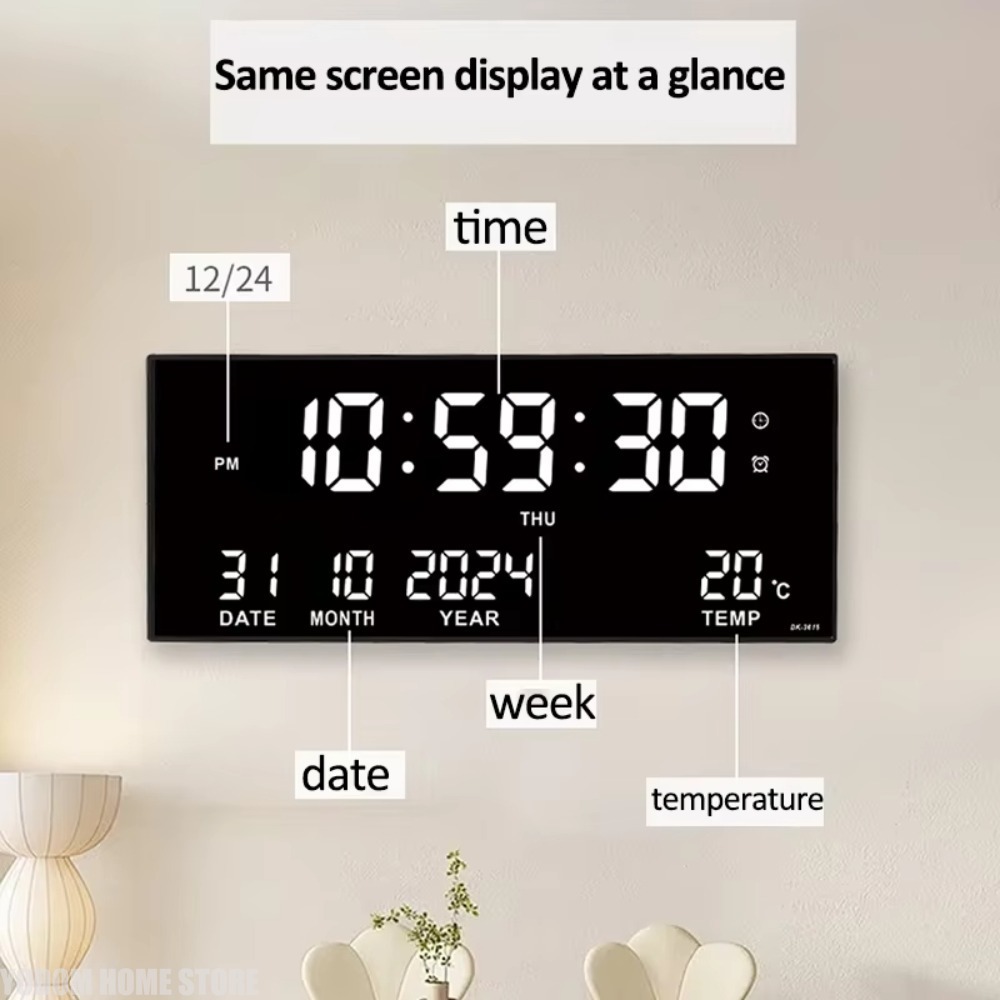 Digital Large Wall Clock Alarm - Modern Electronics Gadgets 评论和价格