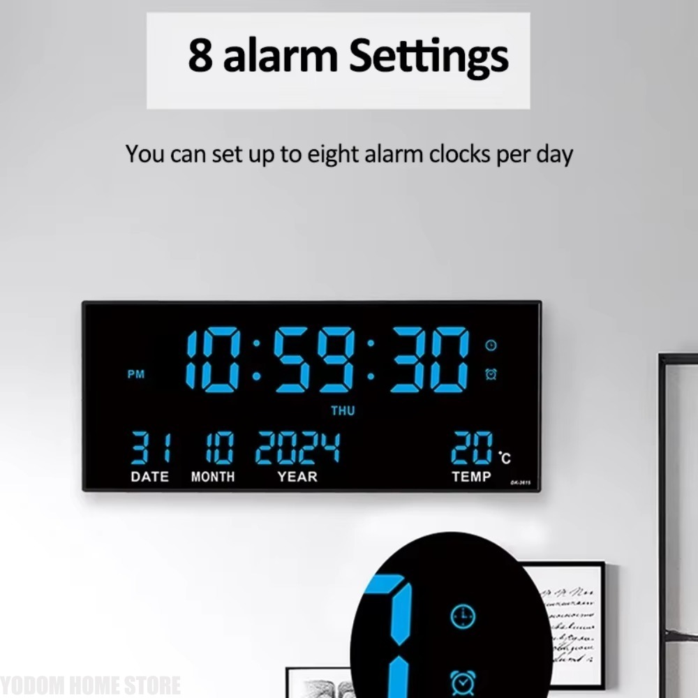 Digital Large Wall Clock Alarm - Modern Electronics Gadgets 评论和价格