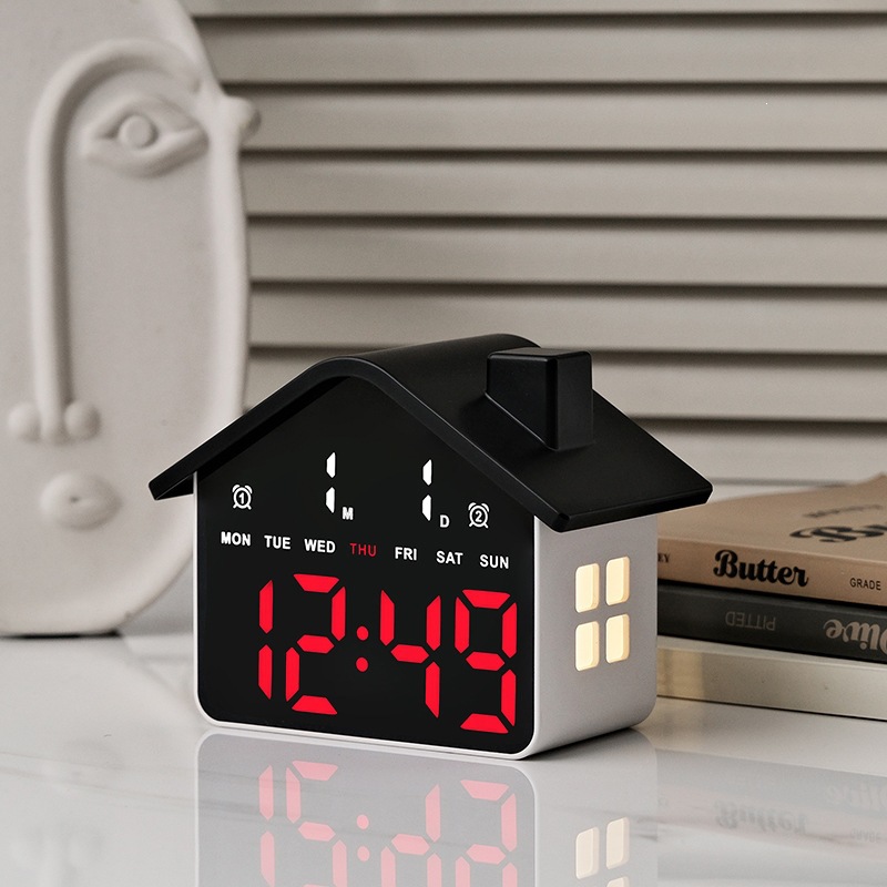 House Shaped Led Alarm Clock E - Modern Electronics Gadgets 评论和价格