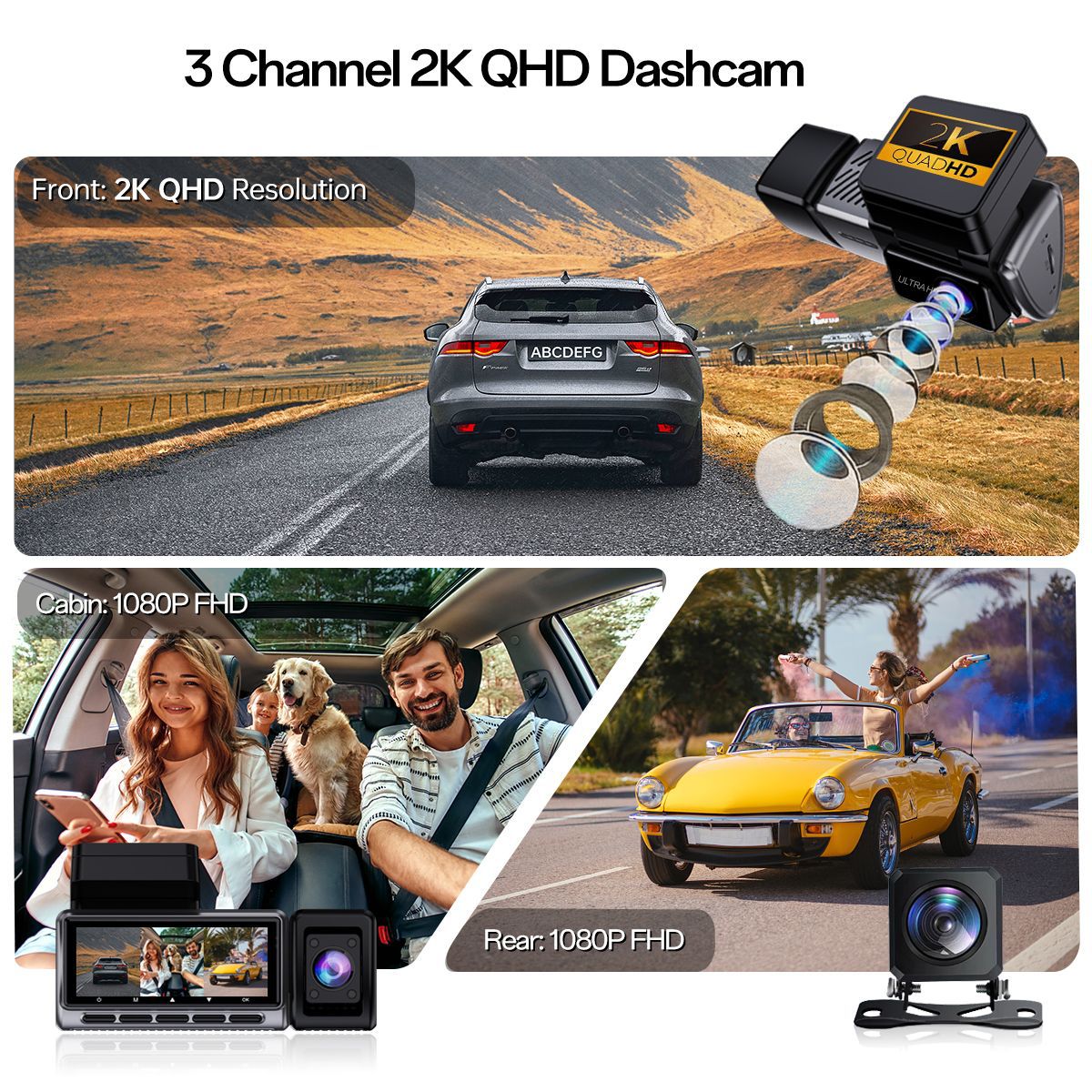 New Cross-border Triple-record - Panoramic Dash Cam 360 评论和价格