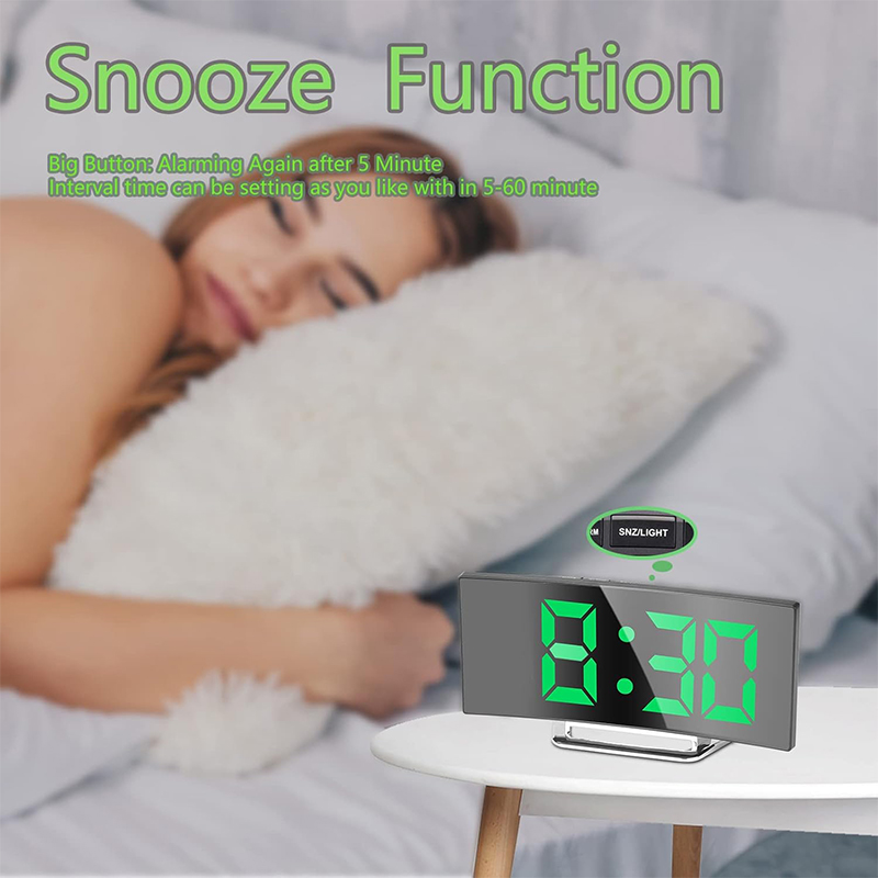 LED Digital Alarm Clock Curved - Modern Electronics Gadgets 评论和价格